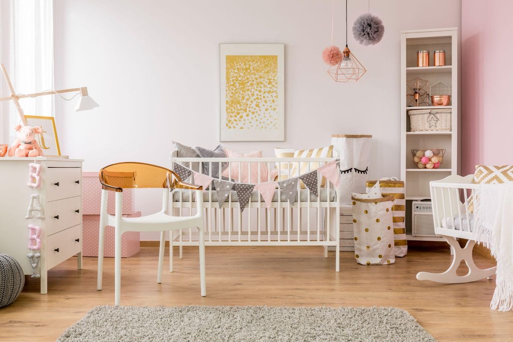 A well-organised and easy-to-clean baby nursery with safe and functional furniture.