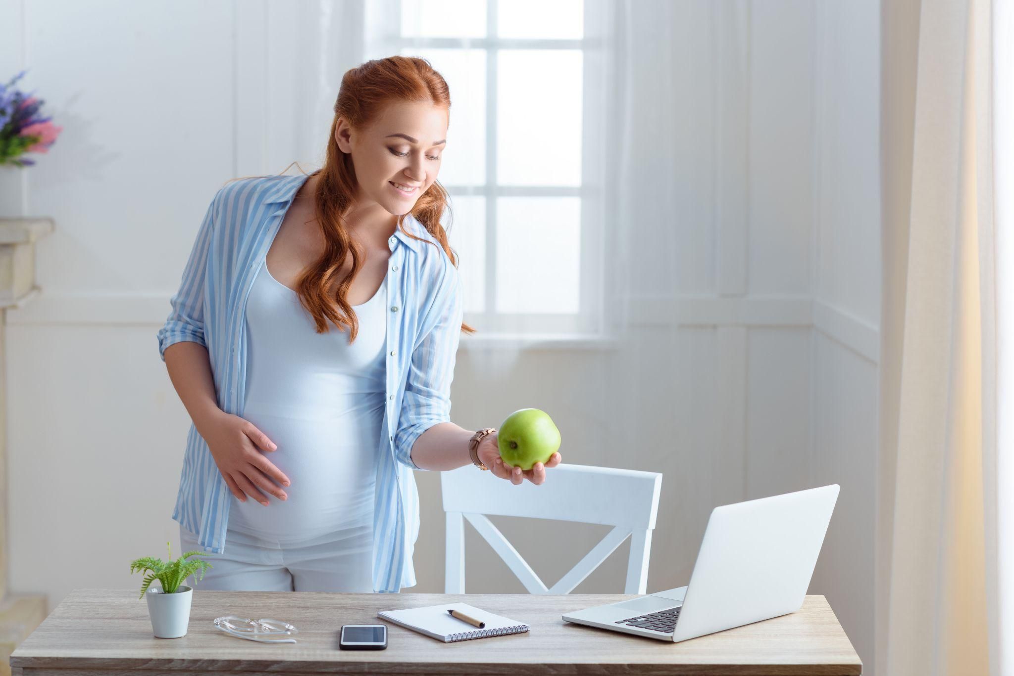 Pregnant woman discussing birth plan with medical professional