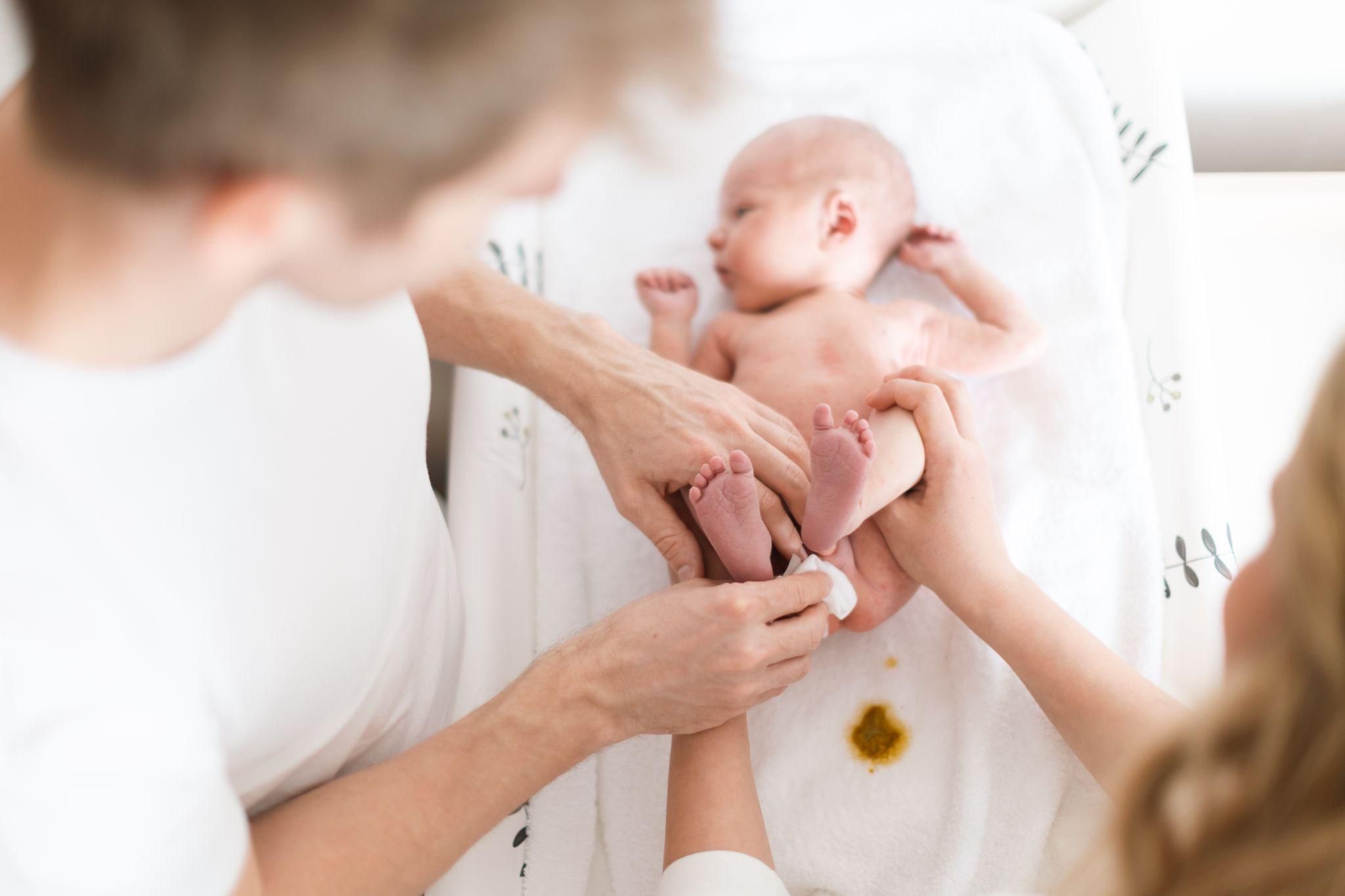 Expectant parents can learn newborn care skills like changing nappies in an antenatal class setting.